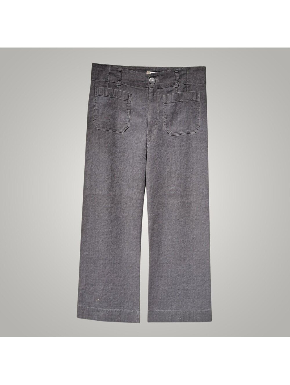 Maeve The Colette Gray Wide Leg Cropped Pants | 12